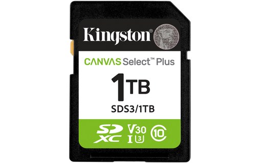 Carte SD Kingston Canvas Select Plus Gen3 1 To, UHS-I, V30