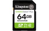 Carte SD Kingston Canvas Select Plus Gen3 64 Go, UHS-I, V10