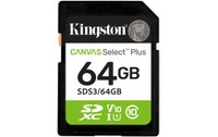 Carte SD Kingston Canvas Select Plus Gen3 64 Go, UHS-I, V10