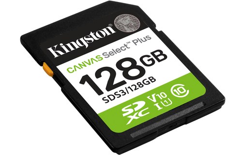 Carte SD Kingston Canvas Select Plus Gen3 128 Go, UHS-I, V10