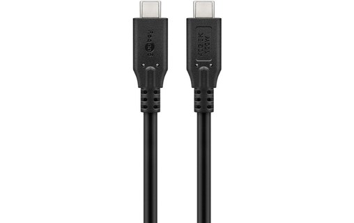 Câble Goobay USB-C vers USB-C 100 W 40 Gbit/s - 50 cm - Noir