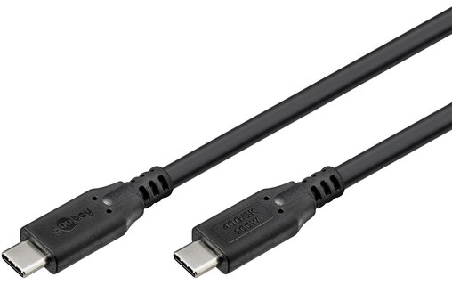 Câble Goobay USB-C vers USB-C 100 W 40 Gbit/s - 50 cm - Noir