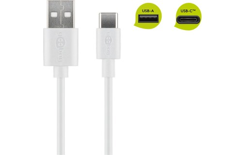 Câble Goobay USB-A vers USB-C USB 2.0 - 1 m - Blanc