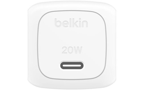 Chargeur USB-C 20 W - Belkin BoostCharge Compact - Blanc