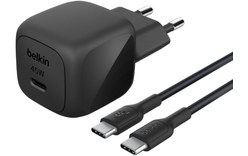 Chargeur USB-C 45 W - Belkin BoostCharge Compact + câble USB-C - Noir