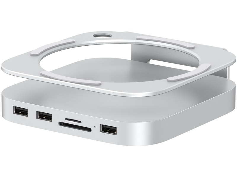 Station D'Accueil Mac Mini M4 Aluminium – Hub 10-en-1 HDMI 4K60Hz, SSD M.2, USB 10G, Support Mac Mini 2024
