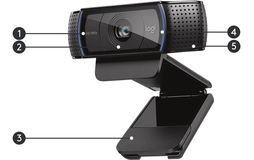 Webcam Logitech HD Pro C920 1080p - Noire
