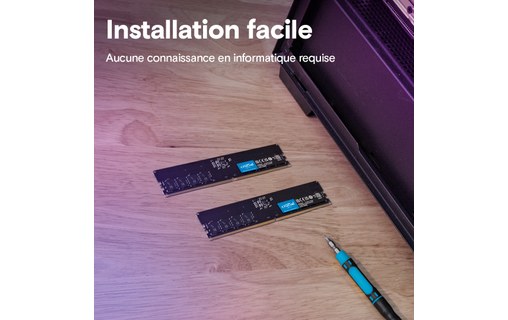 Mémoire RAM Crucial 64 Go DDR5 U-DIMM 5600 MHz - CT64G56C46U5