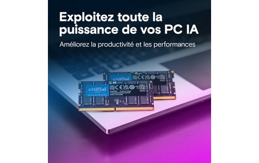 Mémoire RAM Crucial 64 Go (2 x 32 Go) DDR5 SO-DIMM - CT2K32G64C52CS5