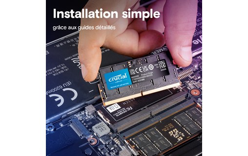 Mémoire RAM Crucial 128 Go (2 x 64 Go) DDR5 SO-DIMM 5600 MHz - CT2K64G56C46S5