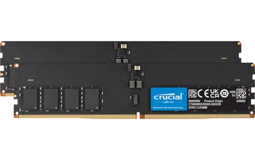 Mémoire RAM Crucial 32 Go (2 x 16 Go) DDR5 U-DIMM - CT2K16G64C52CU5