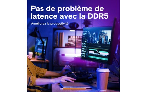 Mémoire RAM Crucial 64 Go DDR5 U-DIMM 5600 MHz - CT64G56C46U5