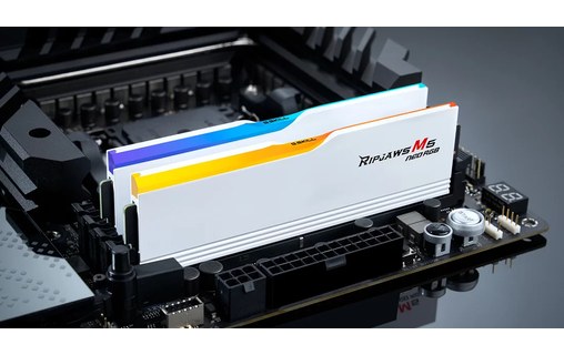 Mémoire RAM G.SKILL Ripjaws M5 Neo RGB 64 Go (2 x 32 Go) DDR5 6000 MHz - Blanc
