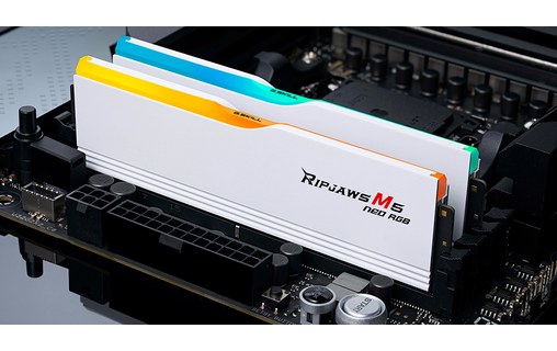 Mémoire RAM G.SKILL Ripjaws M5 Neo RGB 64 Go (2 x 32 Go) DDR5 6000 MHz - Blanc