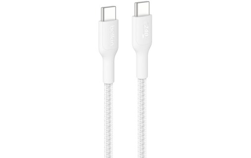 Câble Belkin BoostCharge Pro USB-C vers USB-C 240 W - 2 m - Blanc