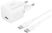 Chargeur USB-C 25 W - Belkin BoostCharge + câble USB-C - Blanc