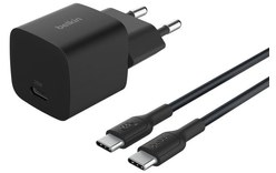 Chargeur USB-C 25 W - Belkin BoostCharge + câble USB-C - Noir