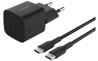 Chargeur USB-C 25 W - Belkin BoostCharge + câble USB-C - Noir