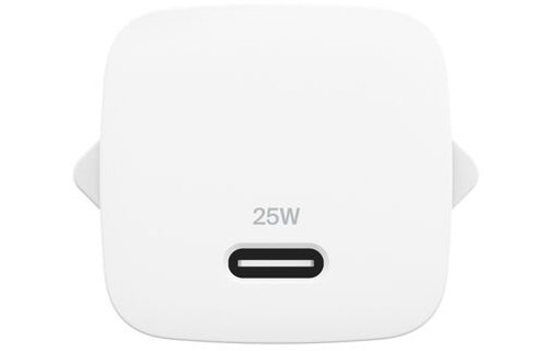 Chargeur USB-C 25 W - Belkin BoostCharge + câble USB-C - Blanc