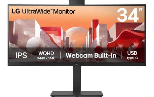 Écran Incurvé 34" LG 34BA85QE-B - USB-C