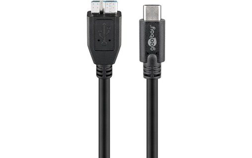 Câble Goobay micro-USB-B vers USB-C 5 Gbit/s - 1 m - Noir