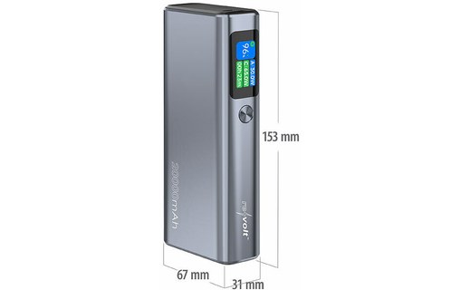 Batterie externe 20 000 mAh 130 W - Revolt PB-420 - Argent