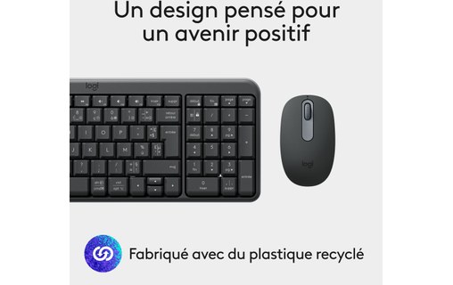 Clavier + Souris sans fil Logitech MK250 Compact - Graphite