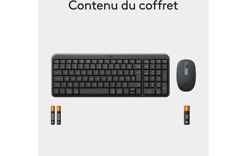 Clavier + Souris sans fil Logitech MK250 Compact - Graphite