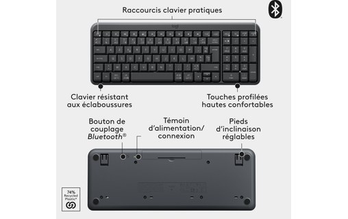 Clavier + Souris sans fil Logitech MK250 Compact - Graphite