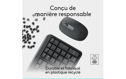 Clavier + Souris sans fil Logitech MK250 Compact - Graphite