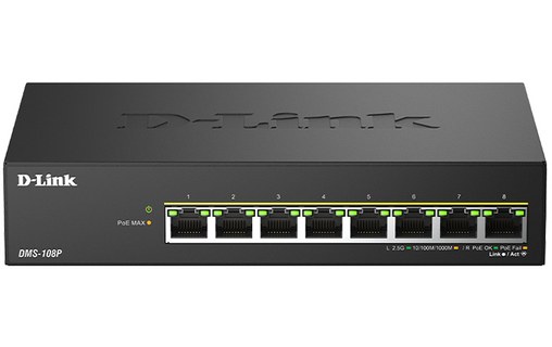 Switch Ethernet D-Link DMS-108P/E 8 ports - 2,5 GbE, PoE