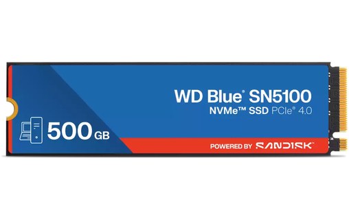 Western Digital WD Blue SN5100 500 Go - SSD M.2 2280 NVMe PCIe 4.0 QLC