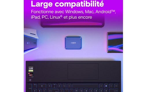 Crucial X10 1 To - Bleu - SSD externe USB-C