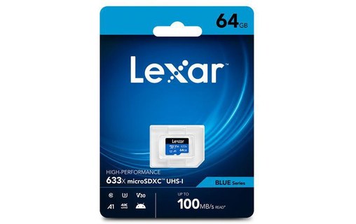 Carte microSD Lexar 633x 64 Go