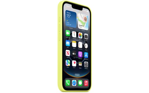 Coque Apple en silicone pour iPhone 16e - Jaune fluo