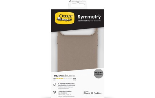 Coque MagSafe pour iPhone 17 Pro Max - OtterBox Symmetry Cactus Leather - Grise