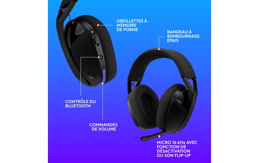 Casque gaming Logitech G321 Lightspeed, Noir