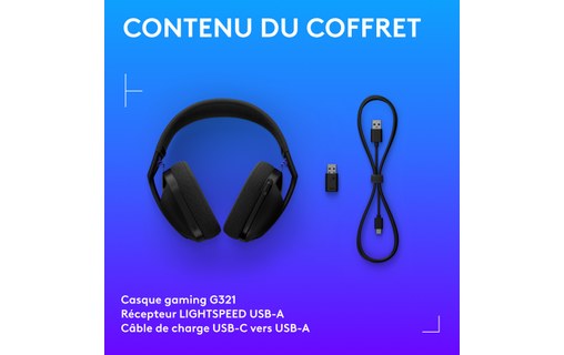 Casque gaming Logitech G321 Lightspeed, Noir