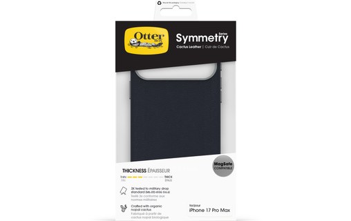 Coque MagSafe pour iPhone 17 Pro Max - OtterBox Symmetry Cactus Leather - Bleue