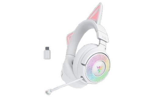 Casque gaming sans fil Razer Kraken Kitty V3 Pro, Blanc - Bluetooth