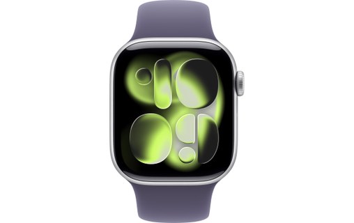 Apple Watch 11 - Aluminium Argent 42 mm - Bracelet Sport Violet - M/L
