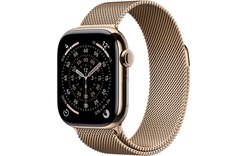 Apple Watch 11 - Titane Or 42 mm - Bracelet Milanais Or - Taille unique