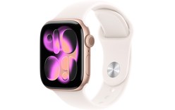 Apple Watch 11 Cellular - Aluminium Or rose 42 mm - Bracelet Sport Rose - S/M