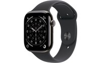 Apple Watch 11 - Titane Ardoise 42 mm - Bracelet Sport Noir - M/L