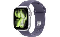 Apple Watch 11 - Aluminium Argent 42 mm - Bracelet Sport Violet - S/M