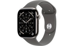 Apple Watch 11 - Titane naturel 46 mm - Bracelet Sport Gris - S/M