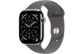 Apple Watch 11 - Titane naturel 46 mm - Bracelet Sport Gris - S/M