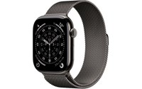 Apple Watch 11 - Titane Ardoise 46 mm - Bracelet Milanais Ardoise - M/L