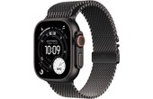 Apple Watch Ultra 3 Noire - Bracelet Milanais en titane Noir - M