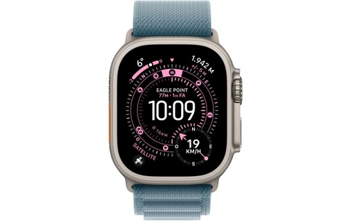 Apple Watch Ultra 3 Titane - Boucle Alpine Bleue - M